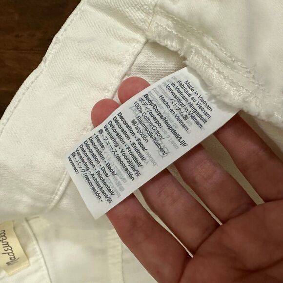 MADEWELL A-Line Rigid Denim Mini Skirt Button-Fly in White - Picture 10 of 12